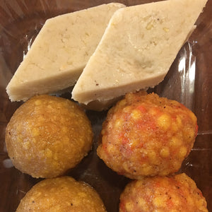 Indian sweets with cashew nuts, kaju katli vegan marzipan, and chickpea flower based balls