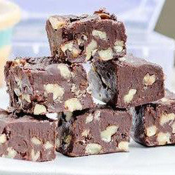 pure Belgian chocolate and walnut nut fudge, wholesome and clean